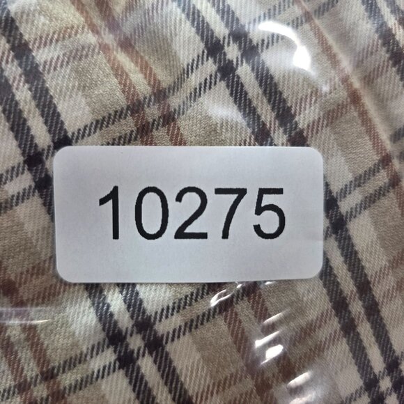 Mens Abercrombie & Fitch Beige Brown Plaid Shirt Button Up Long Sleeve Cotton M - Picture 7 of 7